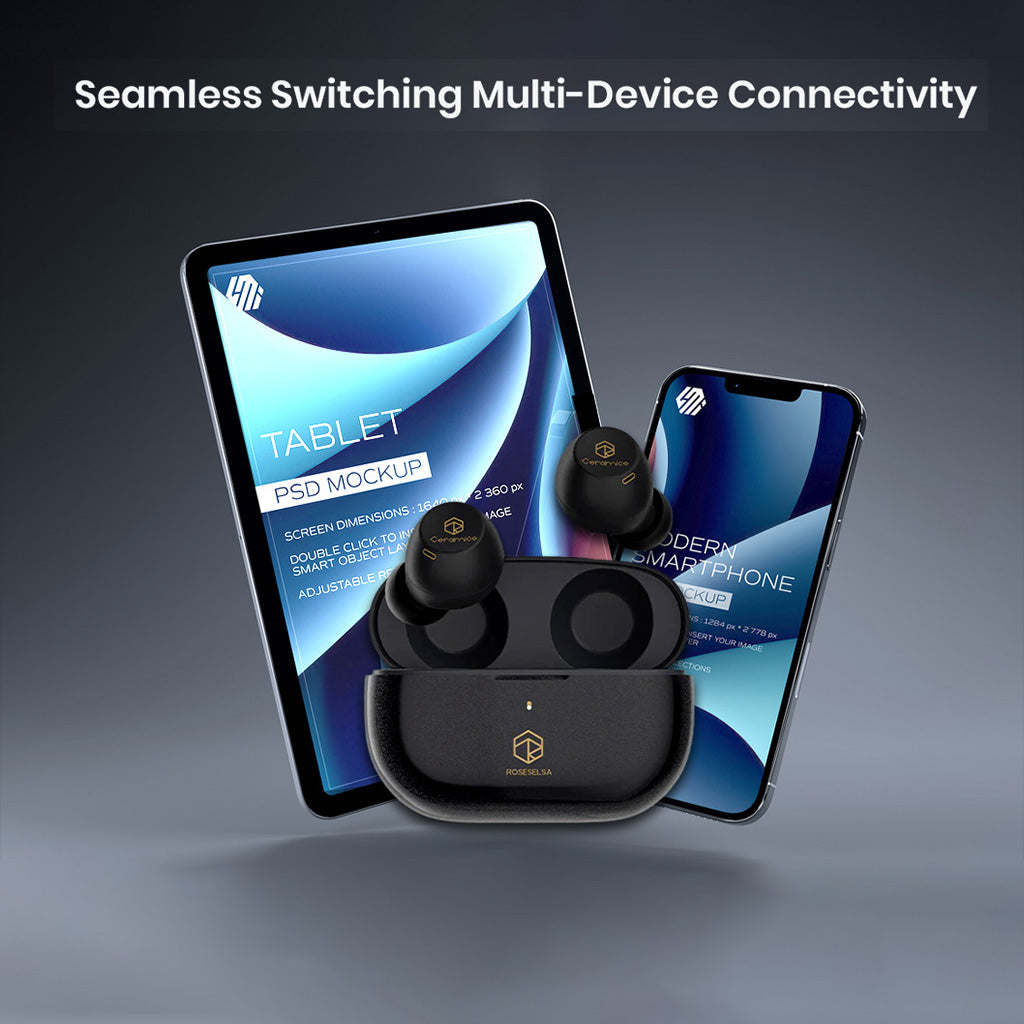 Roseselsa CeramicsX earbuds black multi-device connectivity