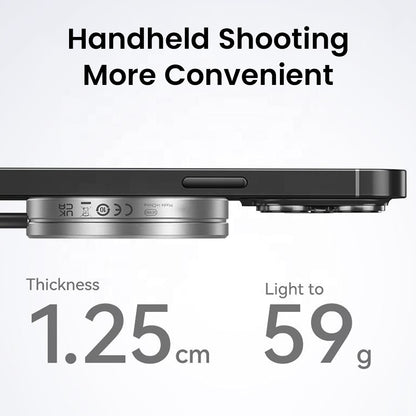 Side profile of EAGET SE980 Enclosure showing 1.25cm thickness and 59g weight, emphasizing lightweight and portable laptop accessory design.