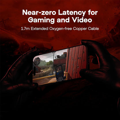 SIMGOT EG280 IEM offers near-zero latency and 1.7m oxygen-free copper cable for seamless gaming and video playback.