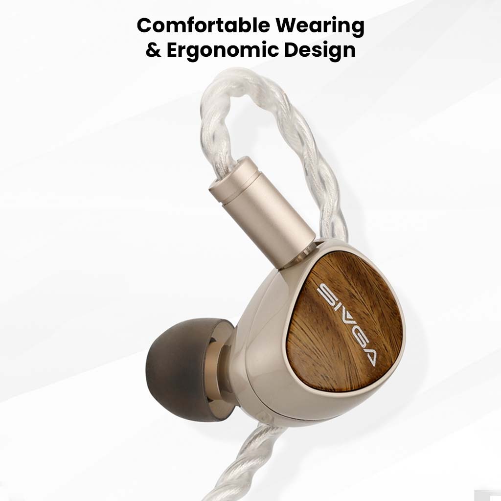 Ergonomic design of SIVGA Que UTG IEM ensures comfortable wearing for extended listening sessions.
