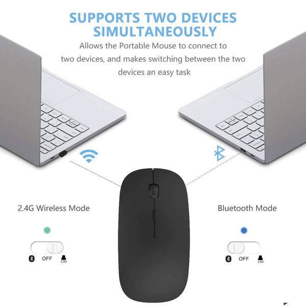 TECPHILE - SM01 Dual Mode Wireless Mouse (Bluetooth + USB) - 18