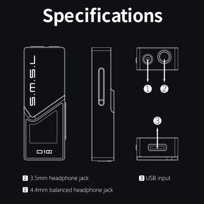 SMSL D10 Portable DAC & Amp Specifications