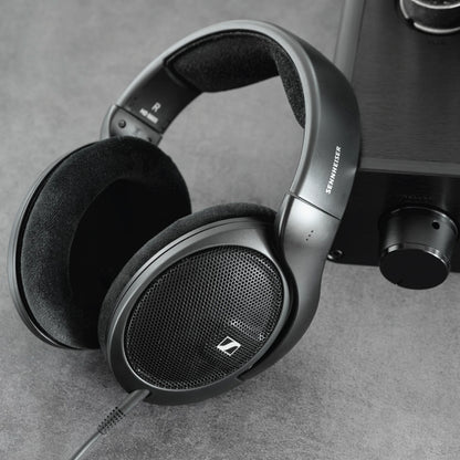 Top view of Sennheiser HD 560S open-back headphones with plush ear cushions, designed for comfort during extended analytical listening sessions.