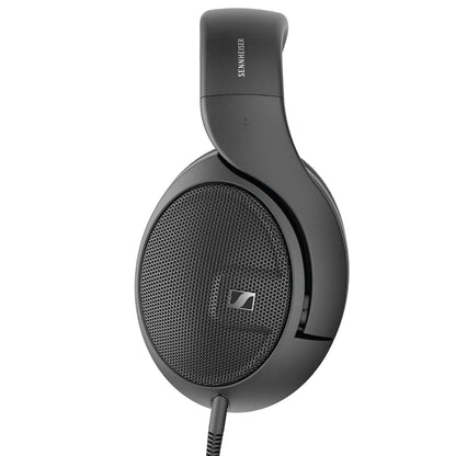 Side profile of Sennheiser HD 560S headphones showing the open-back earcup and Sennheiser branding, optimized for reference-grade sound.