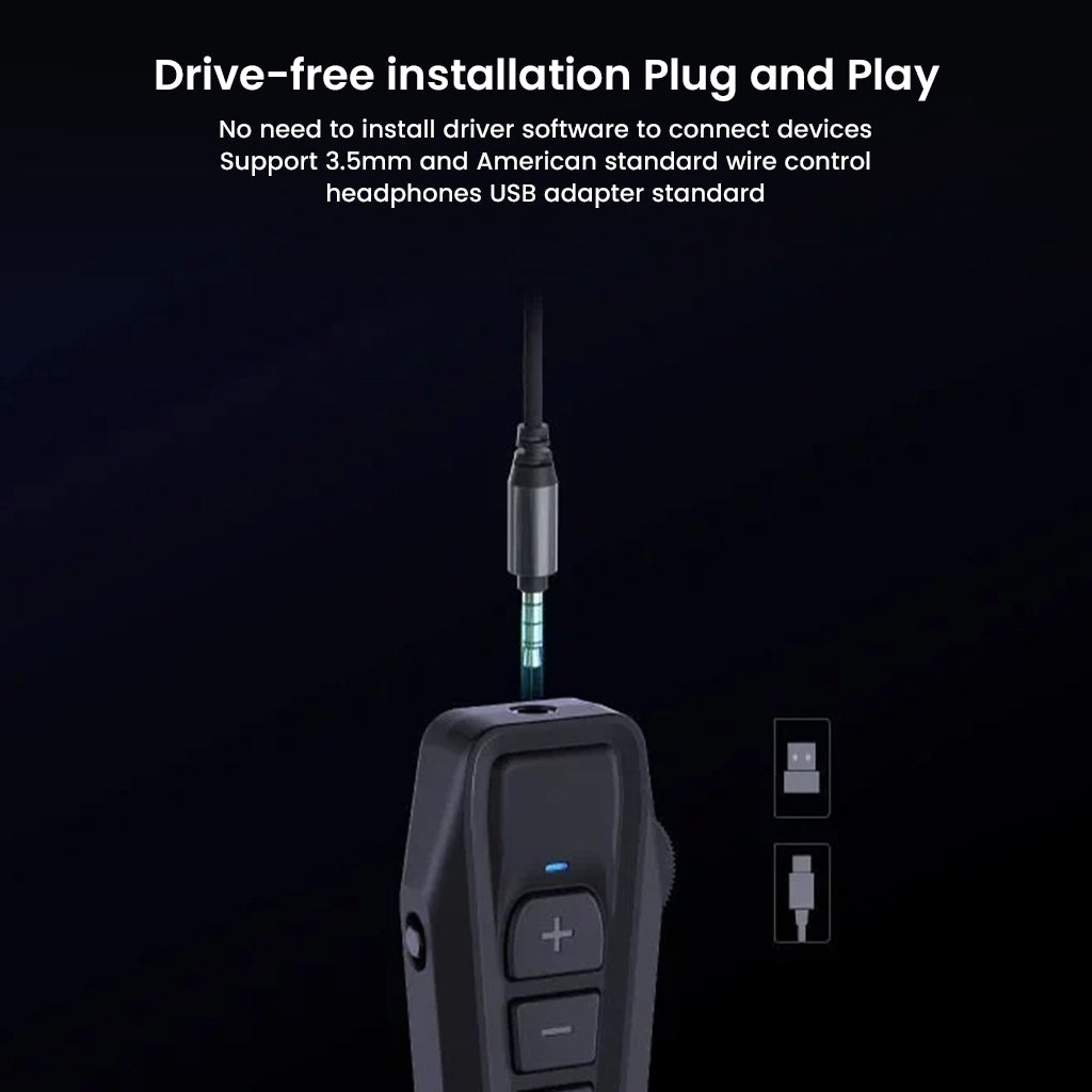 SIMGOT GEW1 USB Gaming Sound Card offers plug-and-play setup with 3.5mm and USB compatibility, requiring no driver installation.