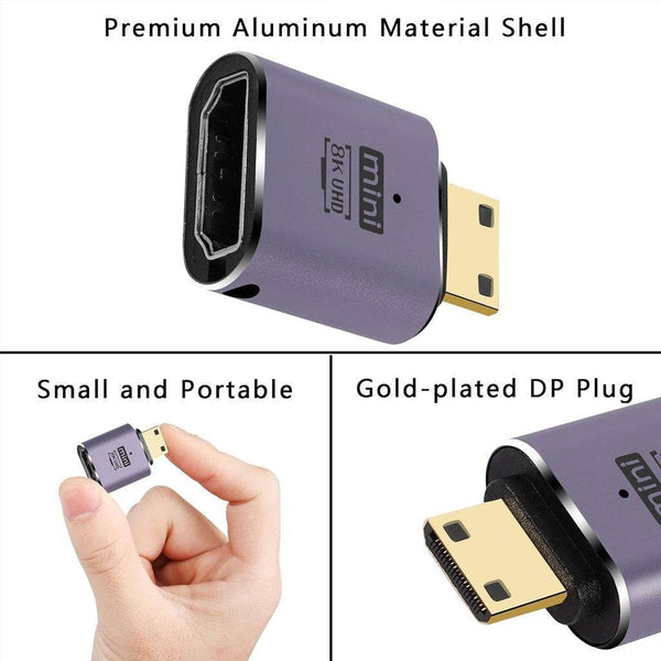 TECPHILE- 8K Mini HDMI to HDMI Adapter - 5