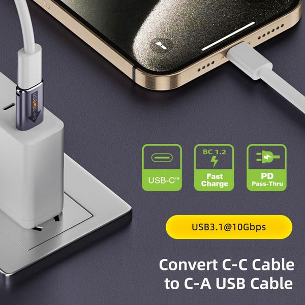 TECPHILE- USB 3.1 QC to Type-C PD Fast Charging Adapter - 4