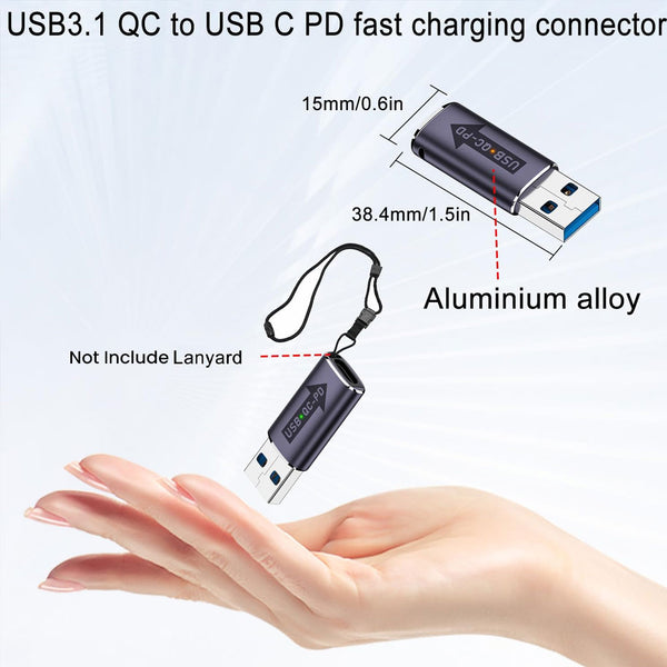 TECPHILE- USB 3.1 QC to Type-C PD Fast Charging Adapter - 5