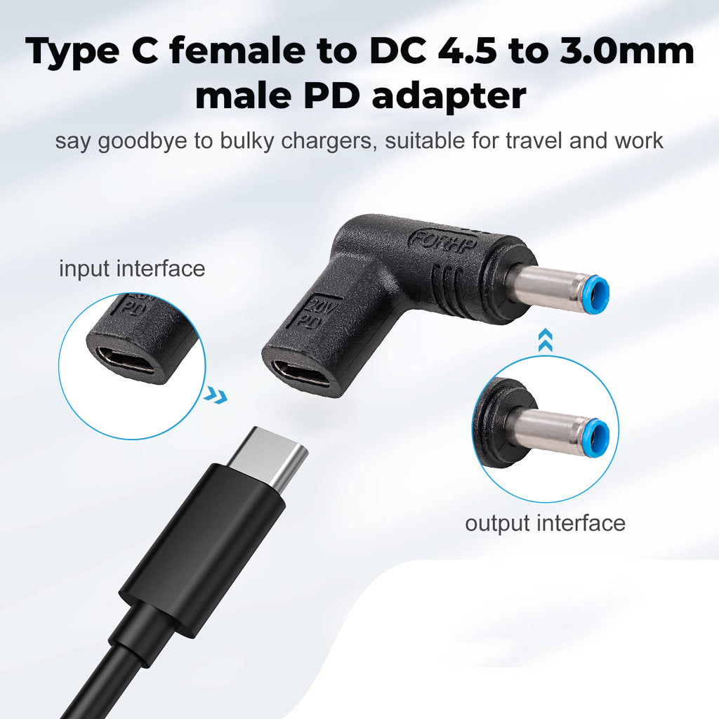 Tecphile 100w Female Usb Type C To Hp Laptop Adapter Concept Kart 1704