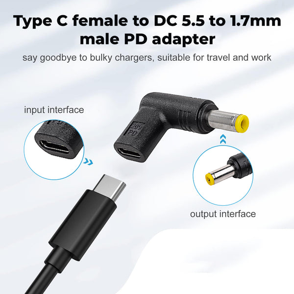 TECPHILE - 100W Type C Female to Acer Laptop Adapter - 3