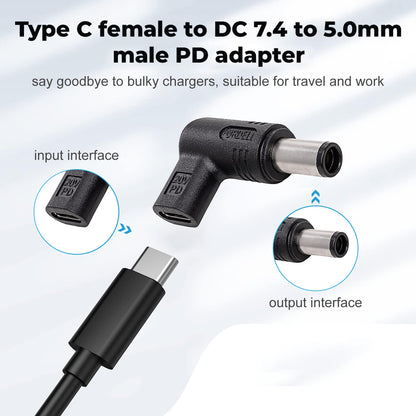 Concept-Kart-TECPHILE-100W-Type-C-Female-to-Dell-Laptop-Adapter-Black-3-_7