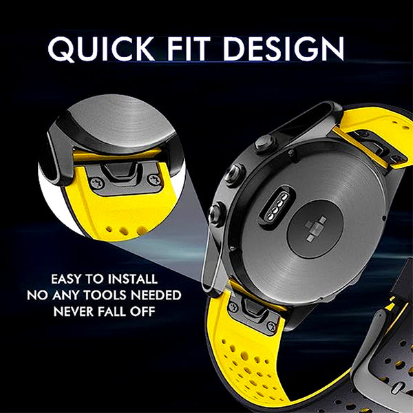 TECPHILE - 22mm Quickfit Garmin Silicon Watch Strap - 3