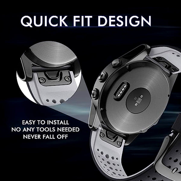 TECPHILE - 22mm Quickfit Garmin Silicon Watch Strap - 8
