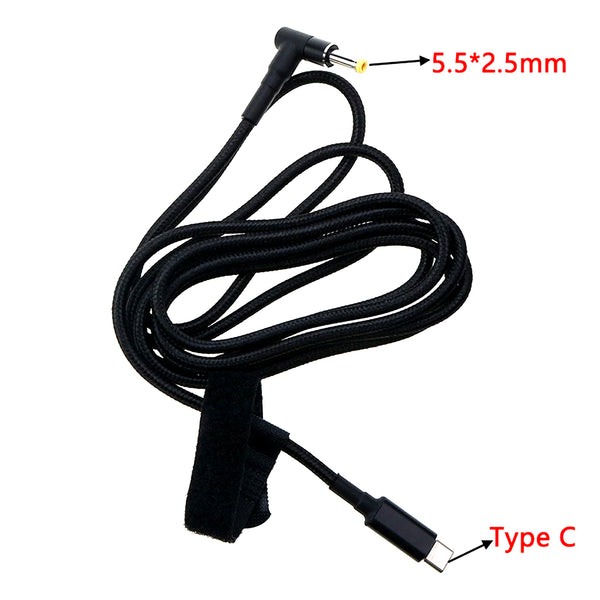 TECPHILE - 100W Type C PD to 5.5x2.5mm Laptop Cable - 6