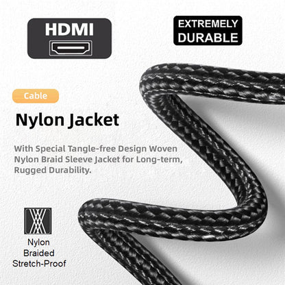 TECPHILE 8K HDMI TO HDMI Magnetic Adpater Cable Black nylon jacket