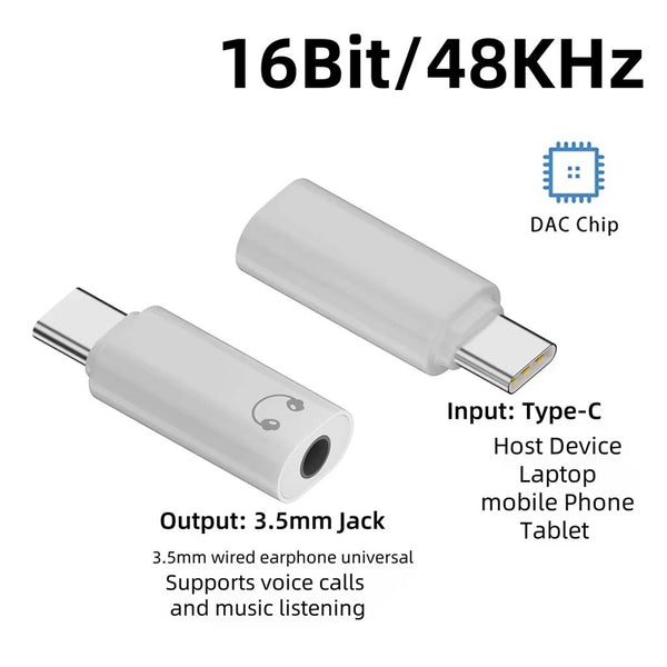 TECPHILE Type-C to 3.5mm Stereo Headphone Jack Adapter - 2