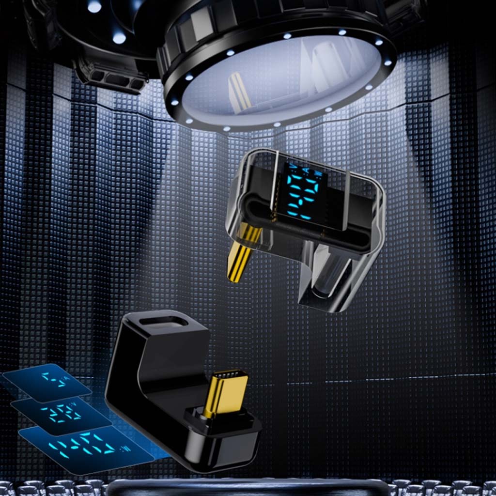 TECPHILE- 140W U shape USB4.0 to Type C Adapter with Digital Display