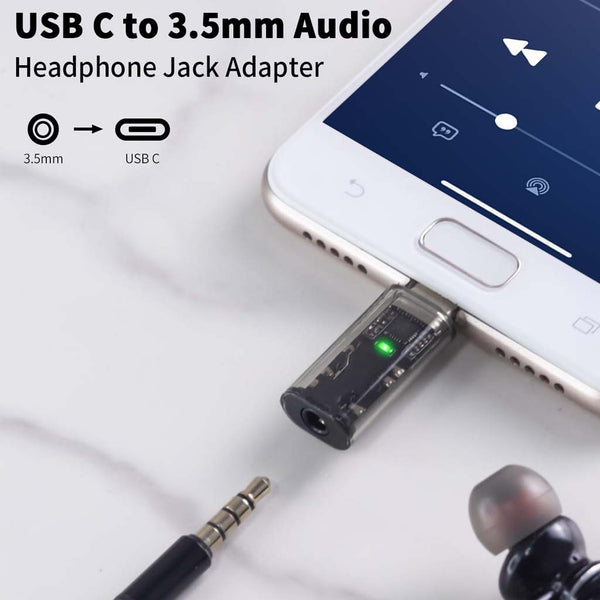 TECPHILE Type-C to 3.5mm Stereo Headphone Jack Adapter - 2