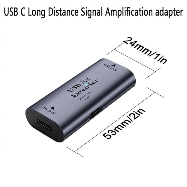 TECPHILE - Type C to USB A 3.2 Extender Adapter with 15W USB C Port - 5