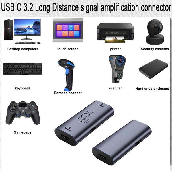 TECPHILE - Type C to USB A 3.2 Extender Adapter with 15W USB C Port - 6