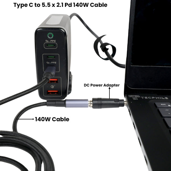 TECPHILE - CA31X Multifunctional 8-Pin Laptop DC Power Adapter Kits - 12