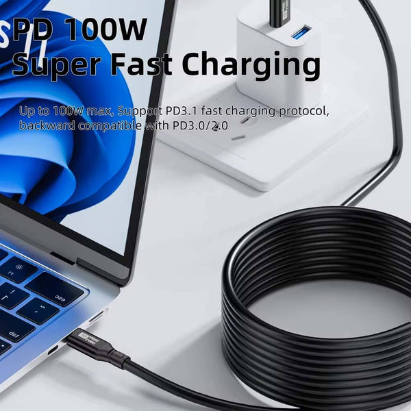 TECPHILE – 100W Type C to Type C PD Fast Charging Cable - 5