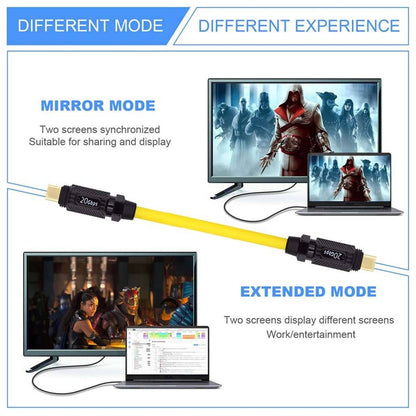 TECPHILE CC61 20cm 20gb Cbl Ylwblk CM CM extended and mirror mode