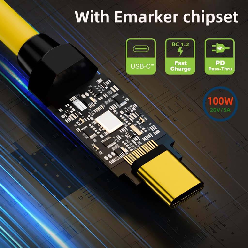 TECPHILE CC61 20cm 20gb Cbl Ylwblk CM CM E-Marker chip 