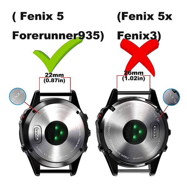 TECPHILE – Garmin Fenix 5 Quick Fit 22mm Silicone Watch Strap - 15