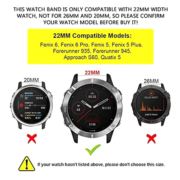 TECPHILE – Garmin Fenix 5 Quick Fit 22mm Silicone Watch Strap - 10
