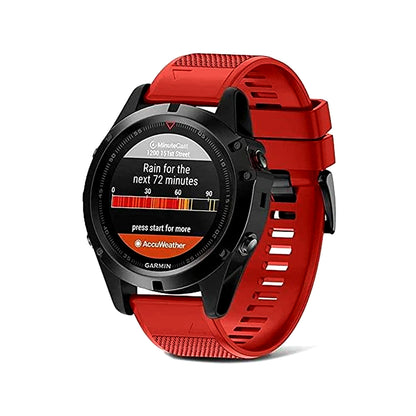 Concept-Kart-TECPHILE-Garmin-Fenix-5-Quick-Fit-22mm-Silicone-Watch-Strap-Red-_3