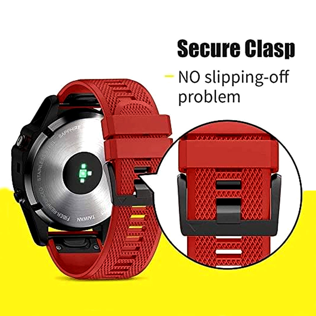 Concept-Kart-TECPHILE-Garmin-Fenix-5-Quick-Fit-22mm-Silicone-Watch-Strap-Red-_4