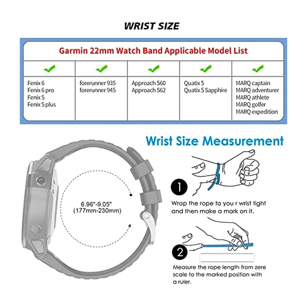 Fenix 5 plus band 2024 size