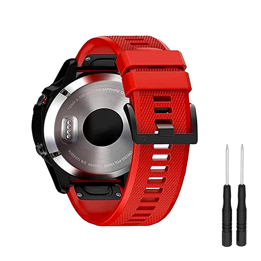 Concept-Kart-TECPHILE-Garmin-Fenix-5-Quick-Fit-22mm-Silicone-Watch-Strap-Red-_7