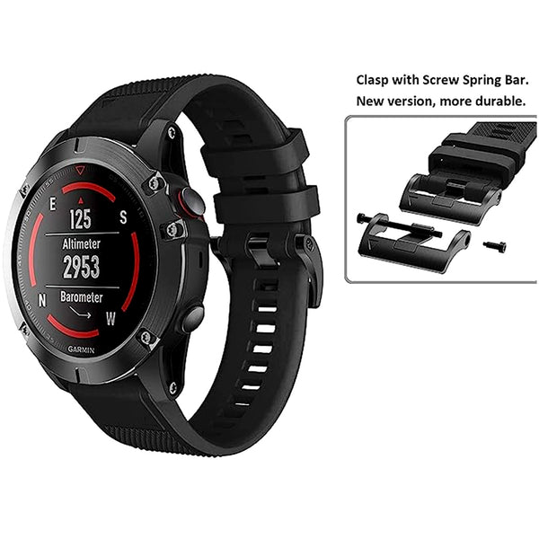 TECPHILE – Garmin Fenix 5 Quick Fit 22mm Silicone Watch Strap - 4
