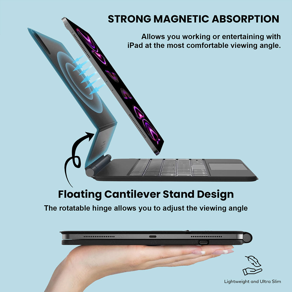 TECPHILE P109 Magic Wireless keyboard Case for iPad – Concept Kart