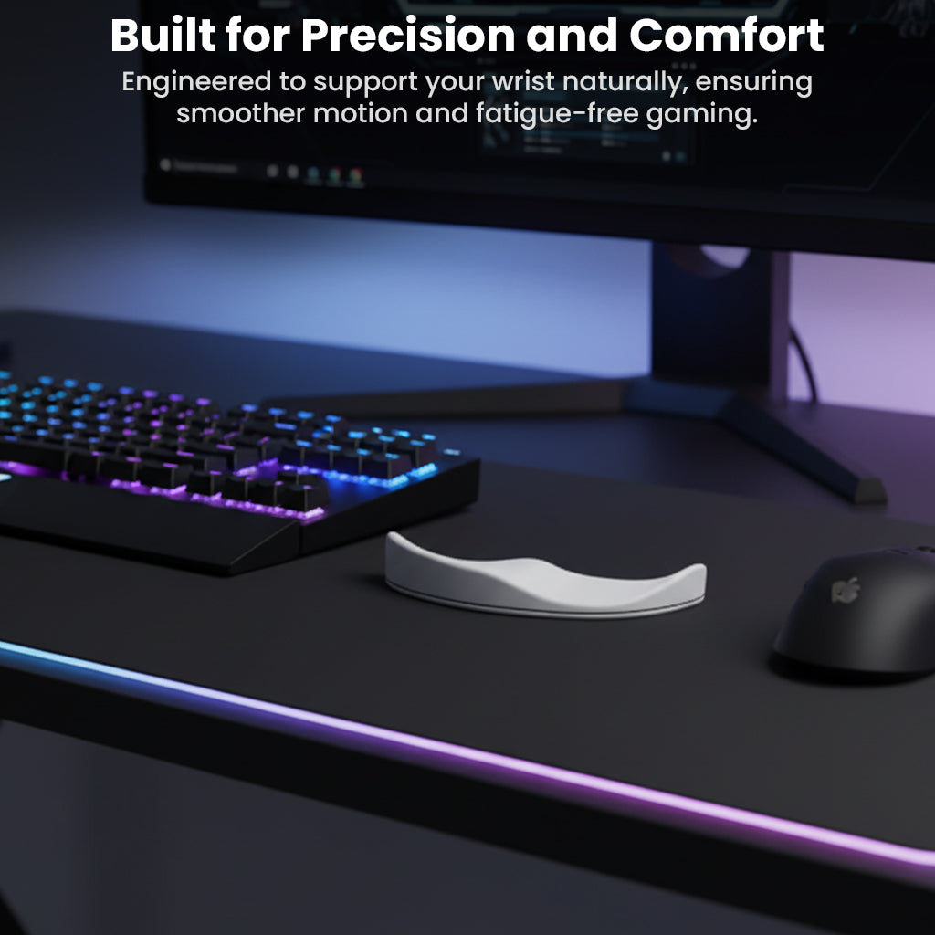 TECPHILE ergonomic wrist pad built for precision and comfort, supports natural wrist movement for fatigue-free gaming or work.