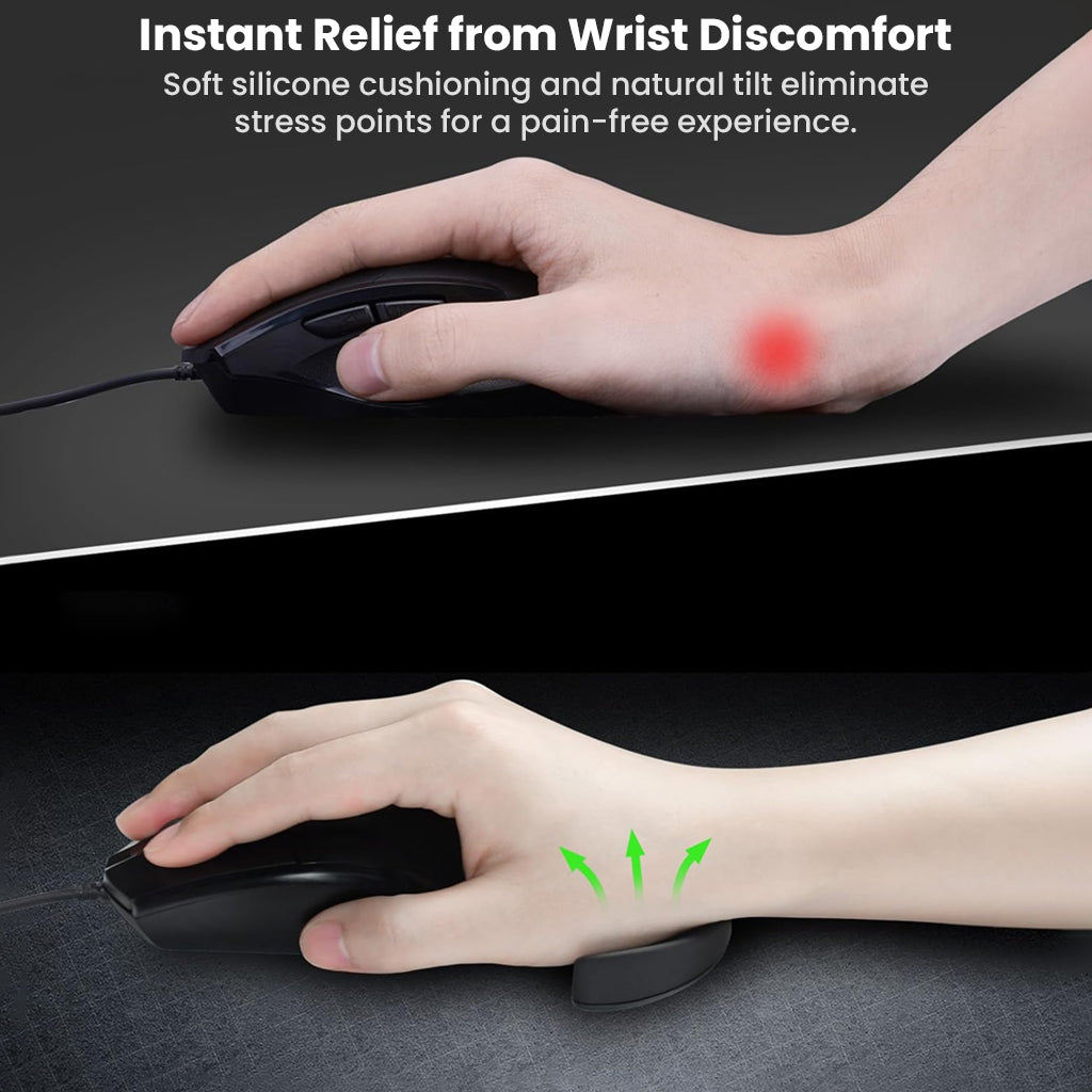 TECPHILE right-handed wrist support pad offers instant relief from wrist discomfort with soft silicone cushioning and ergonomic tilt.