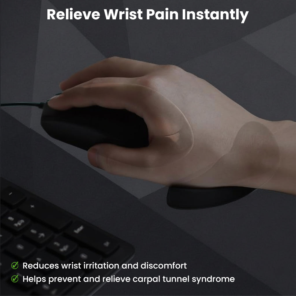 TECPHILE ergonomic wrist pad reduces wrist pain and irritation, helping prevent carpal tunnel during extended mouse use.