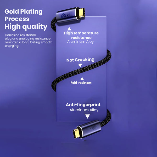 TECPHILE – 140W Type-C to Type-C PD Fast Charging Cable - 8
