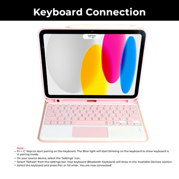 TECPHILE - PS209T Wireless Keyboard Case for iPad - 34