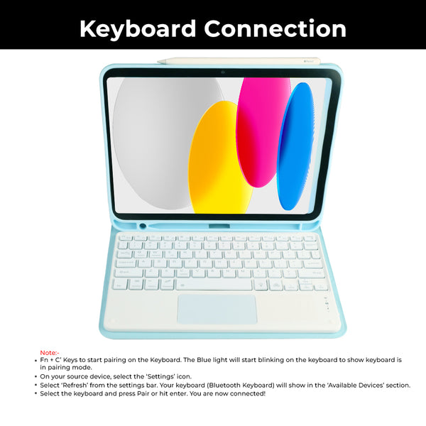 TECPHILE - PS209T Wireless Keyboard Case for iPad - 21