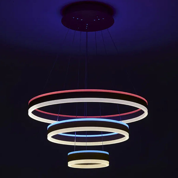 1 to 4-Ring Minimalist Circle Light Chandelier - Lumenshark