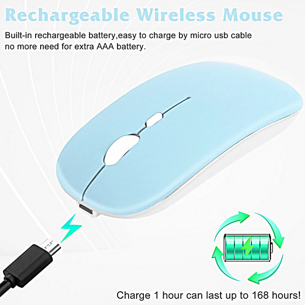 TECPHILE - SM01 Dual Mode Wireless Mouse (Bluetooth + USB) - 23
