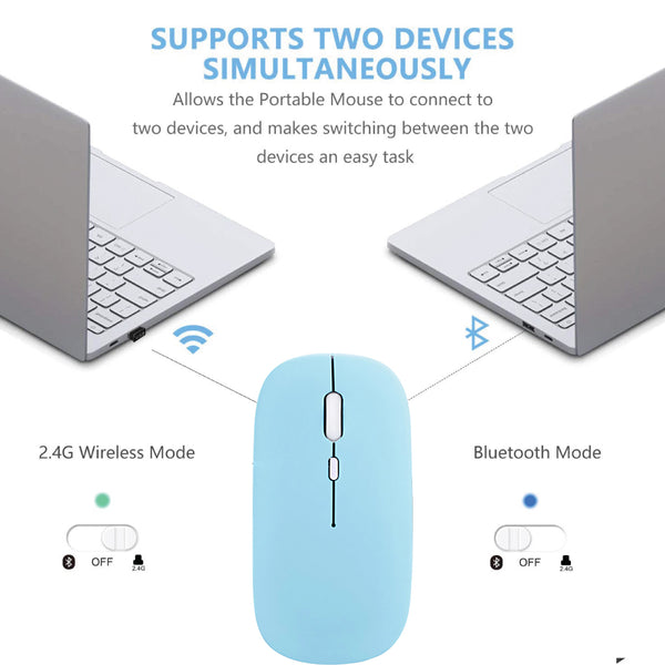 TECPHILE - SM01 Dual Mode Wireless Mouse (Bluetooth + USB) - 25