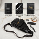 TECPHILE - Classic 2008 PU Leather Sling Bag With Adjustable Straps - 9