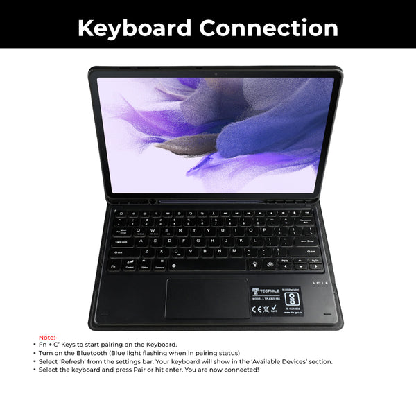 T970T Keyboard Case for Samsung Galaxy Tab S9+/ S9 FE+/ S8+/S7+/S7 FE 12.4 inch - 4