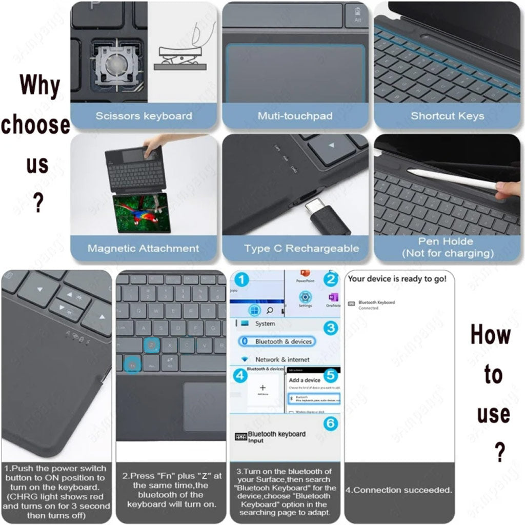 Concept-Kart-TECPHILE-Wireless-Keyboard-for-Surface-Pro-8-Pro-x-Grey-1_1