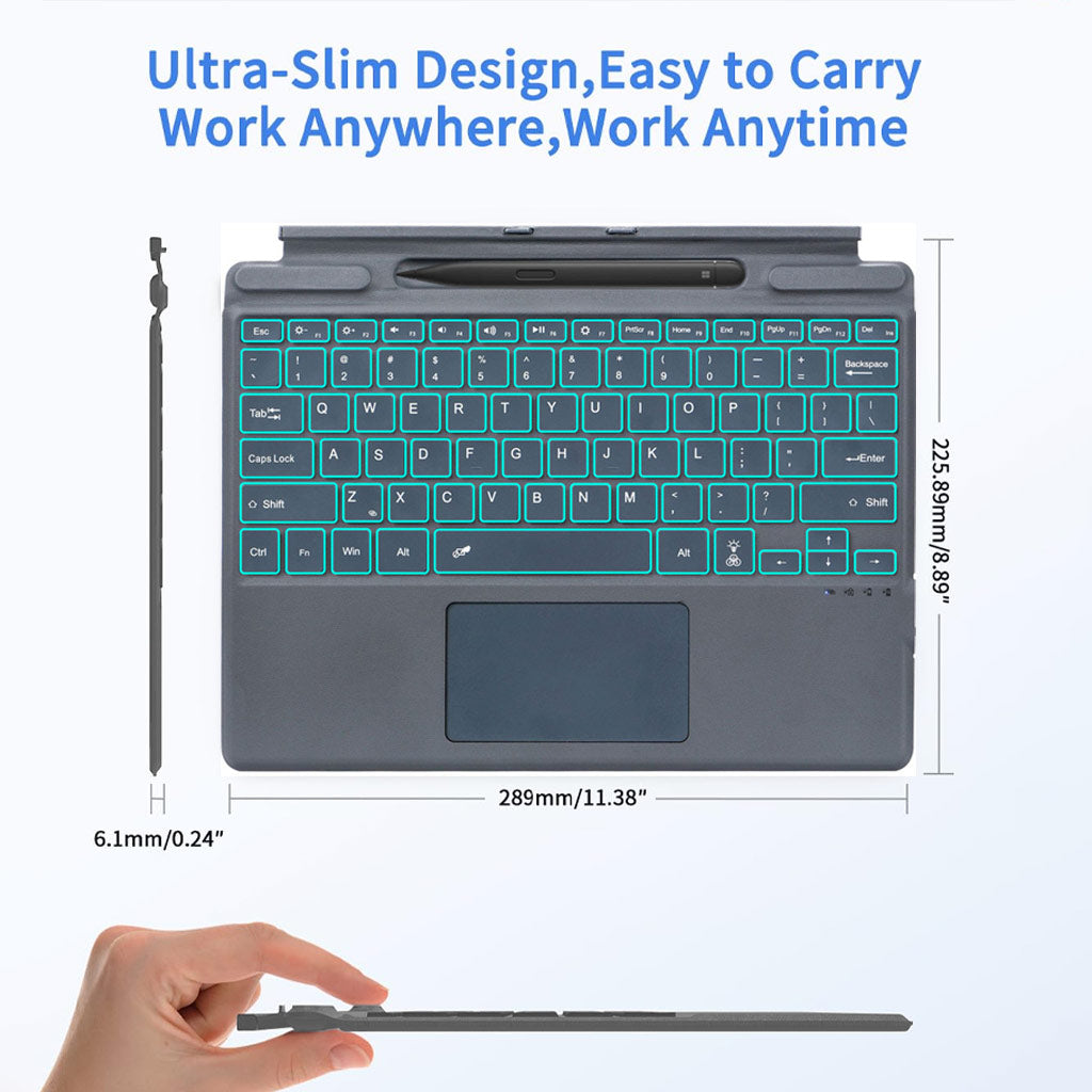 TECPHILE 2098D Keyboard for Surface Pro 11/ 10/ 8/ X/ 9 – Concept Kart