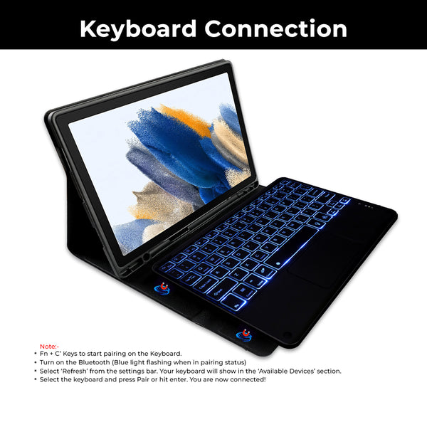 TECPHILE – PS-X200T Wireless Keyboard Case for Samsung Tab A8 - 3
